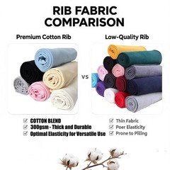 9 Inch Deep Red Cotton Ribbing Fabric Stretch Knit Rib Material DIY Sewing
