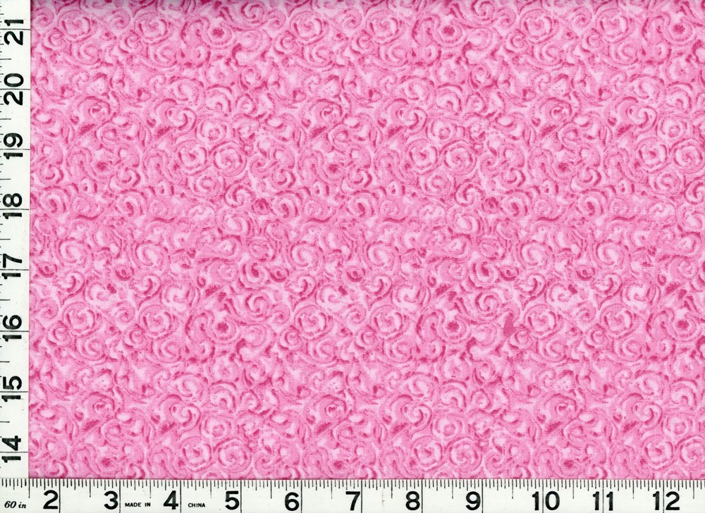 Dark Pink Spirals on Light Pink Quilting Sewing Fabric by the Yard #715