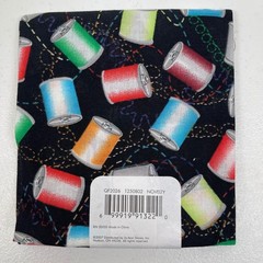 Jo-Ann Fabric Quarters 18×21 inch Novelty Cotton Spools Thread Print Black