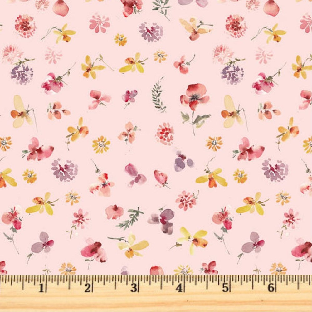 Blooming Memories Pink Small Floral 90961-20 Cotton Fabric FIGO By half yard