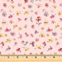 Blooming Memories Pink Small Floral 90961-20 Cotton Fabric FIGO By half yard