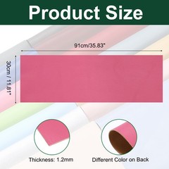 Faux Leather Sheets 12×36 Inch Solid PU Leather Fabric Rose Pink/Light Yellow