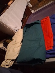 Lot Of Solid Cotton Fabric Beige Blue Red Green Various Sizes