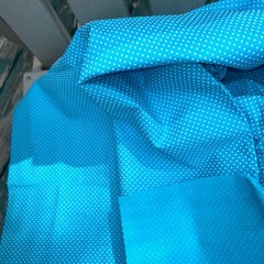 Vintage Flocked Teal Swiss Dot Textured Fabric 45”x 36″