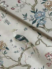 GP & J Baker Oriental Bird SIGNATURE FABRIC 3 3/8 Yards Linen