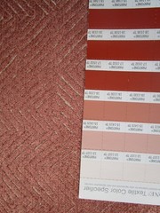 Peach Clay Terracotta Velvet Fabric with design Grid
