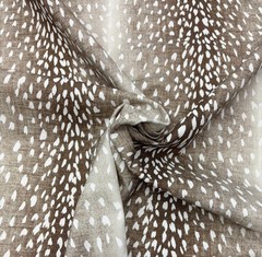 TREND VERN YIP PERTH BARK BROWN DEER SKIN LINEN FABRIC REMNANT 28″LONG X 54″W