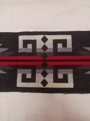 Pendleton Jacquard unnapped wool remnant 9″x 36 1/2″.