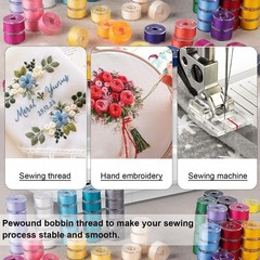StiVerse 210 Pcs Prewound Bobbin Thread, 36 210 pieces, 36 Colors (210PCS)