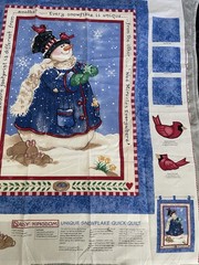 Daisy Kingdom Unique Snowflake Quick Quilt Christmas Snowman Fabric Panel