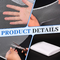 White Mesh Fabric, 62 x 59 Inch Soft Mesh Netting Slightly Stretchy for Shopping