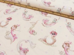 1m x 1.50m Cotton Jersey Magic Mermaids Teatime Digital Print