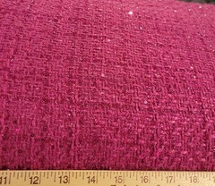 Hot Pink w/ Tonal Sequins Soft Textured Flat Boucle Suiting – Chic! Fun!