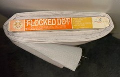 VTG Flocked DOTTED SWISS FABRIC DACRON POLYESTER COTTON PINK DOTS ON WHITE BTY