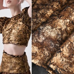 DIY Bronzing/Grey Crackle Bronzing Fur Fabric Metallic Coat Shawl Bag Plush