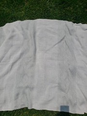 COWTAN & TOUT Brenta Stripe Aqua White 36″ x 50″ 100% Linen Fabric Sample B1