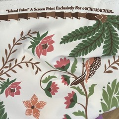 Island Palm Screen Print Multicolored Schumacher Fabric 29×40 inches