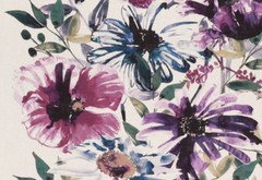 CHIVASSO/JAB CURTAIN FABRIC Flowers of Paradise 11.5 METRES CH2721-080 PURPLES