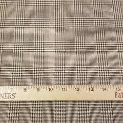 Brown and Cream Glen Plaid Double-Faced Wool Heavy Suiting