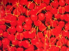 CHERRY RED CHERRIES COTTON FABRIC FQ