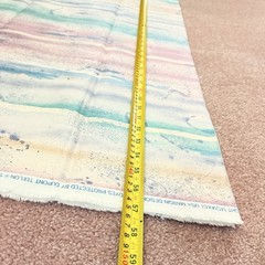 Vintage 1991 Margin Fabric 5.8 Yards 210×57 Watercolor Stripe Pastel Beach