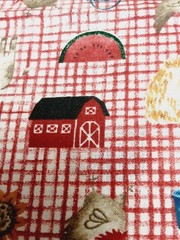 VTG Fabric Traditions 1 yd x 44 Farmhouse 1998 Cows Country