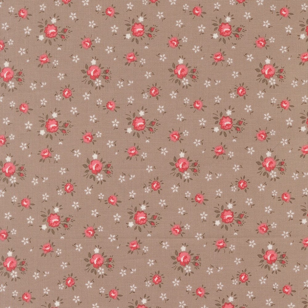 MODA – Lyda Rose by Bunny Hill Designs – Petite Rose Small Floral – Stone ,1/4