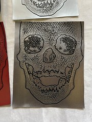 4 Pieces faux leather Fabric Embossed Textured Skull Design For Arts & Crafts