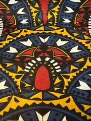 African Ethnic Print Fabric Cotton Yard x 44” New