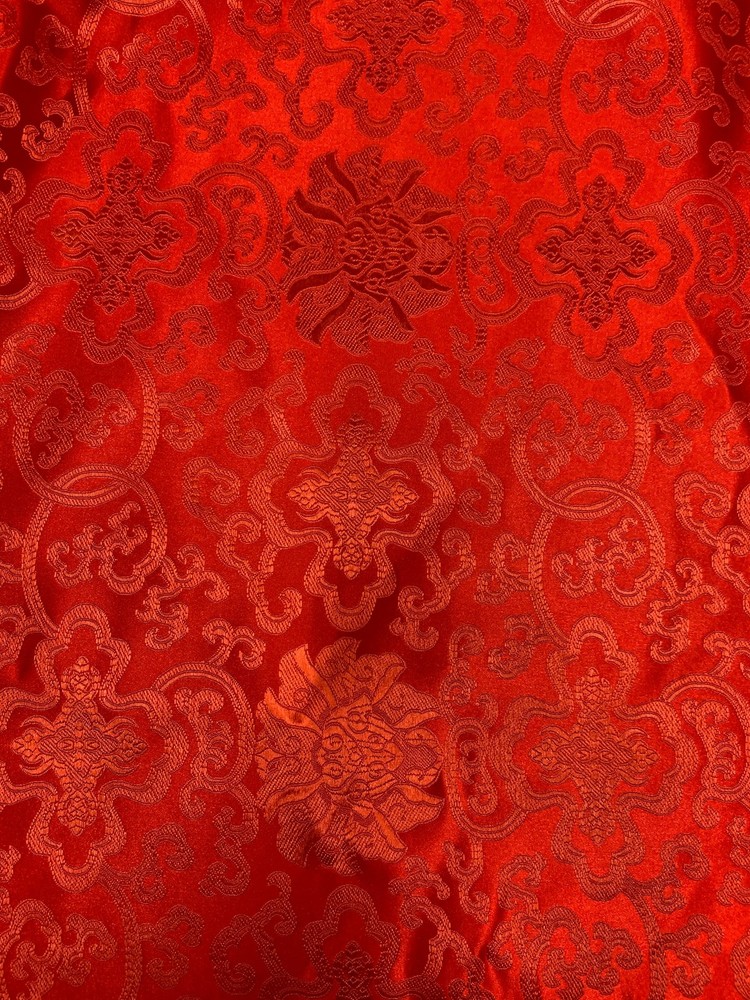 Adelaide RED Chinese Brocade Satin Fabric by the Yard – 10058