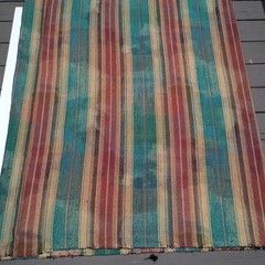 Vintage Adobe Upholstery Fabric 10 Yd Heavy Textured Southwestern Stripe Rustic