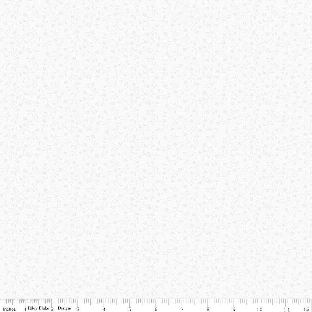 Riley Blake Designs * Floret White-on-White * C675-WHITE