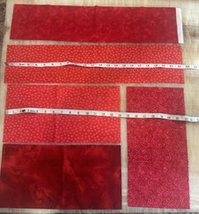 Junk Journal Fabric Lot Moda Grunge Christmas Red Green Scrap Quilting 16pc
