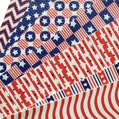 Meneng 7 Pieces Independence Day Theme Faux Leather Sheets Stars Printed Leather
