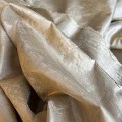 Beige Tan Solid Crinkle Polyester Fabric 12 yds (432 in x 60 in) Lightweight
