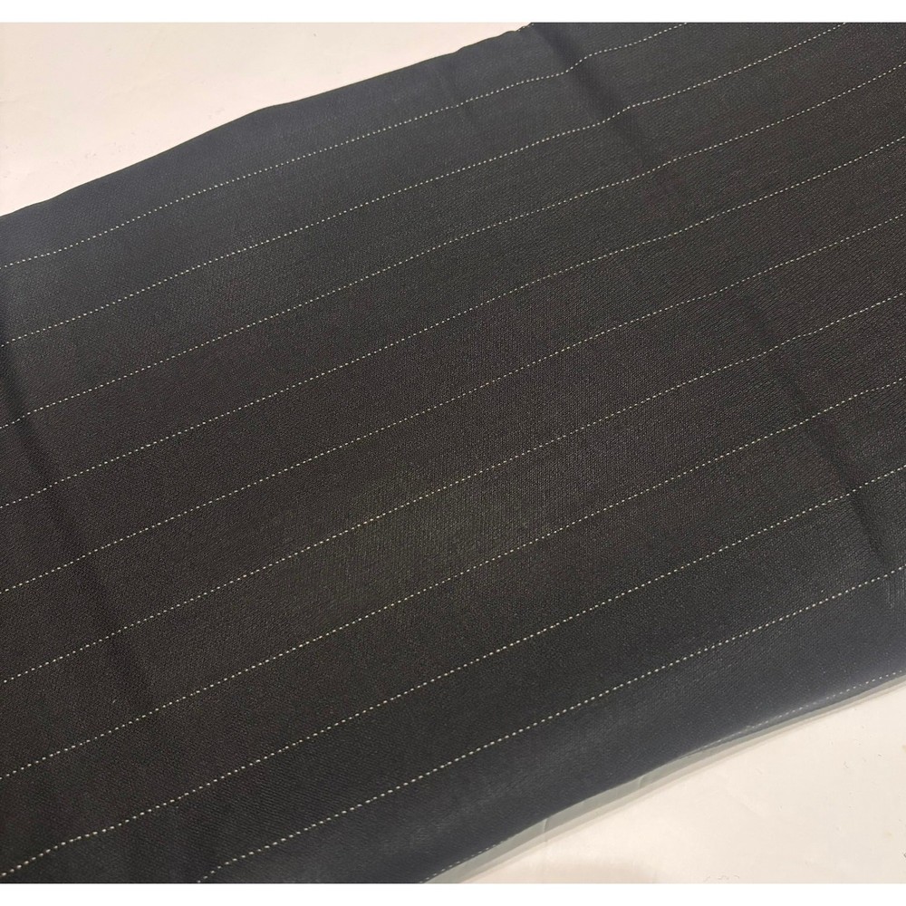 Black White Pinstripe Wool Fabric 60″ Wide 2.875 Yards Suiting Tailoring