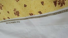 Dazzling Washable Silk Fabric 45 x 150″ / 4+ Yards Yellow Brown Floral READ