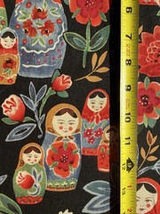 MATRYOSHKA DOLLS fabric Alexander Henry Vintage OOP Black Red Nesting 39×43 RARE