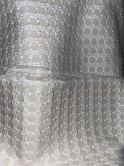 White Chenille Block On Solid. 58”w X 72” L. Decorator Interior Fabric