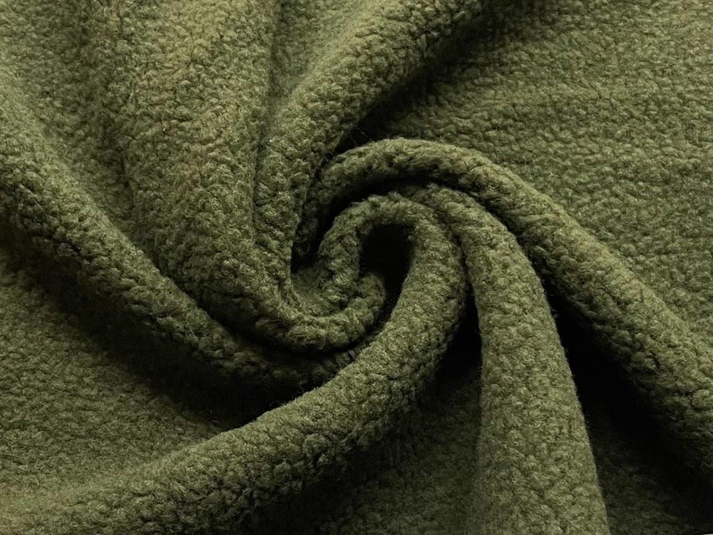 Faux SHERPA FLEECE Sheepskin Fabric Material OLIVE