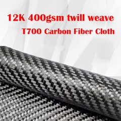 1pcs High Strength 12K 400gsm Twill Weave T700 Carbon Fiber Fabric Cloth 100cm