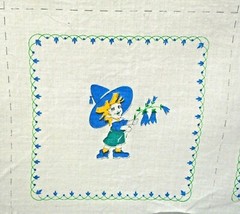 Vintage Bluebell Fairy Witch Fairy Tale Blocks Squares Light Cotton Fabric 30×38