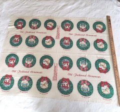 Vintage Manes 12 Days of Christmas Ornament Cut & Sew Panel Cotton 1 Yd Uncut