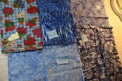 quarter yard Fabric 5 pc lot Cotton Quilting blues calico prints Jo Anns