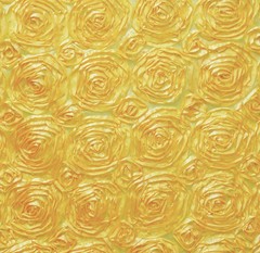 Paige YELLOW 3D Floral Polyester Satin Rosette Fabric by the Yard – 10028