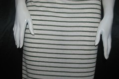 Linen Cotton Rayon Knit Jersey fabric3/16″ Olive 1/2″ Natural Oatmeal Stripes