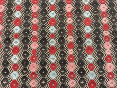 Nina Campbell Geometric Cut Velvet Fabric- Flyte Red Chocolate 3.1 yd NCF4371-01