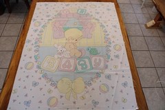 Vintage 1992 Precious Moments OUR BABY Panel by Samuel J. Butcher approx. 34×46