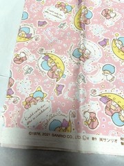 Sanrio Little Twin Stars Kiki & Lala Fabric 100x50cm/39.37×19.68″/1.09×0.54yd