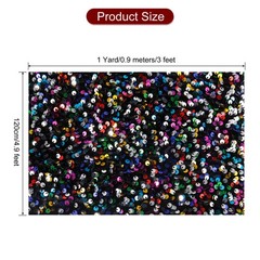 Sequin Fabric Multi-Color, 1 Yard Length 3.9 Feet Wide Velvet Fabric for Craft